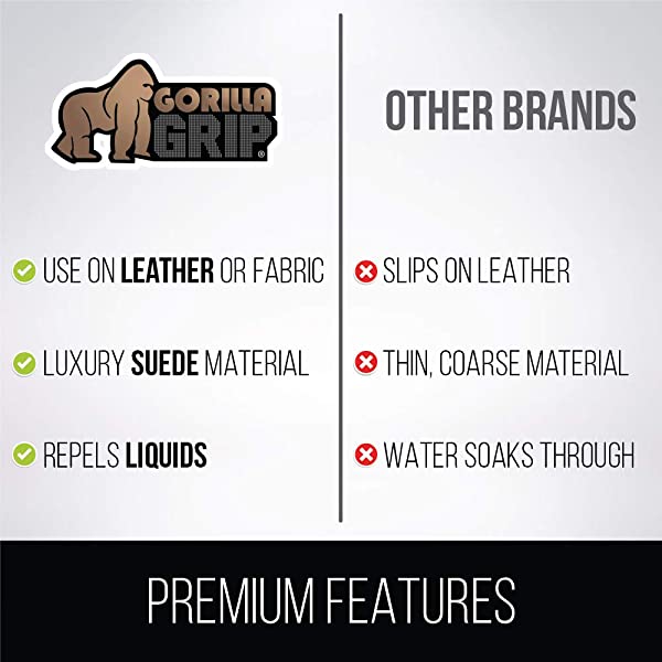 Gorilla Grip original soft suede sofa cover, XL size, 70 inches seat width, patent non-slip durable furniture cover, with shoulder strap, washable dog, children, pet sofa cover, dark gray 70