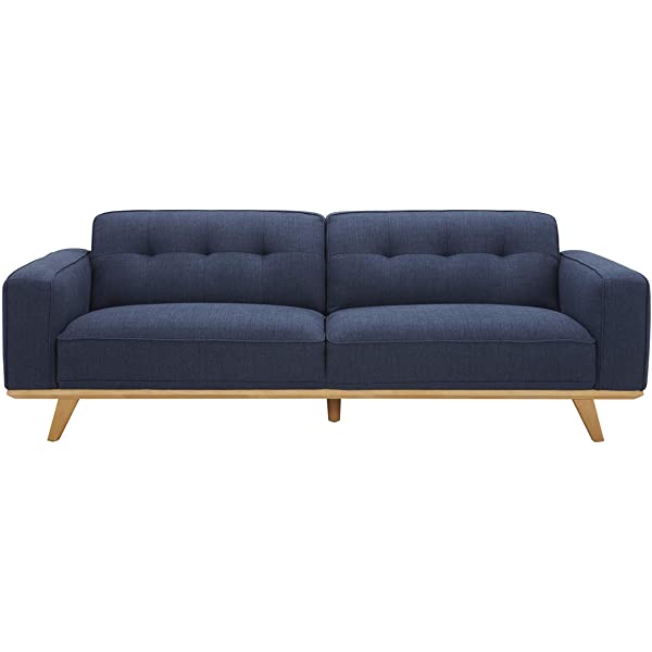 Amazon Brand – Rivet Bigelow Modern Oversized Leather Accent Chair with Wood Base, 44.1