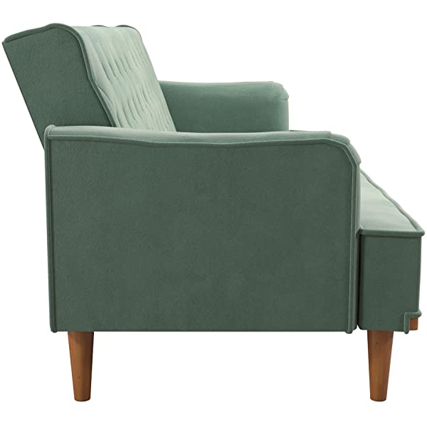 Mr. Kate Stella Vintage Convertible Sofa Bed Futon, Tan Linen