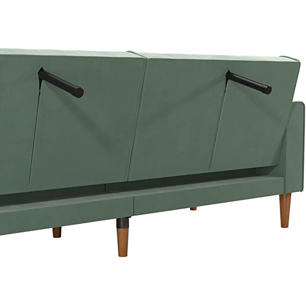 Mr. Kate Stella Vintage Convertible Sofa Bed Futon, Tan Linen