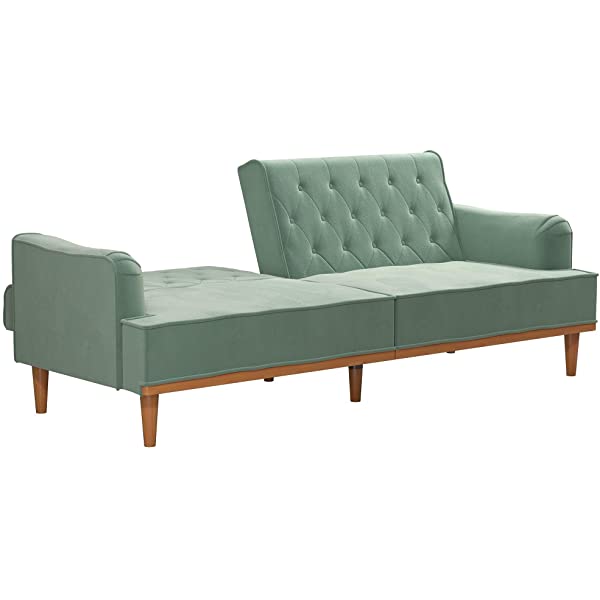 Mr. Kate Stella Vintage Convertible Sofa Bed Futon, Tan Linen