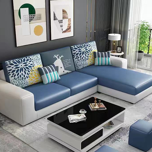 Lilola Home Lucca Linen Reversible Sleeper Sectional Sofa