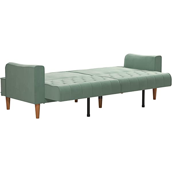 Mr. Kate Stella Vintage Convertible Sofa Bed Futon, Tan Linen