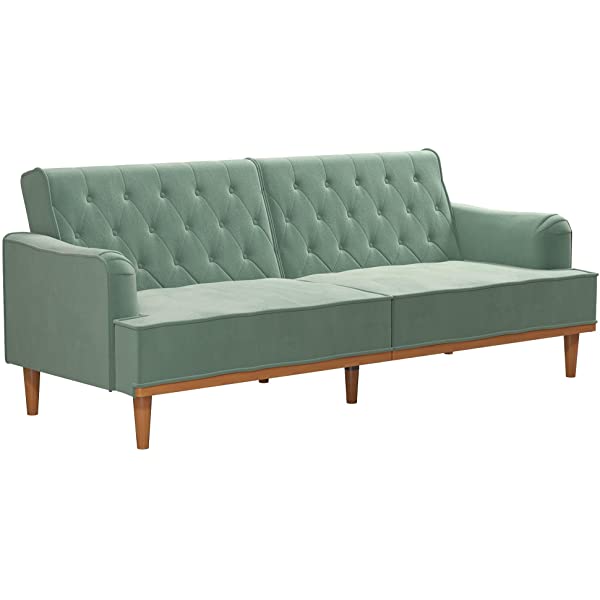 Mr. Kate Stella Vintage Convertible Sofa Bed Futon, Tan Linen