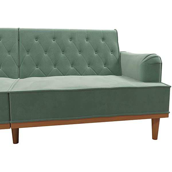 Mr. Kate Stella Vintage Convertible Sofa Bed Futon, Tan Linen