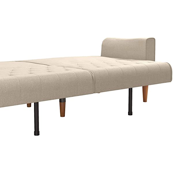 Mr. Kate Stella Vintage Convertible Sofa Bed Futon, Tan Linen