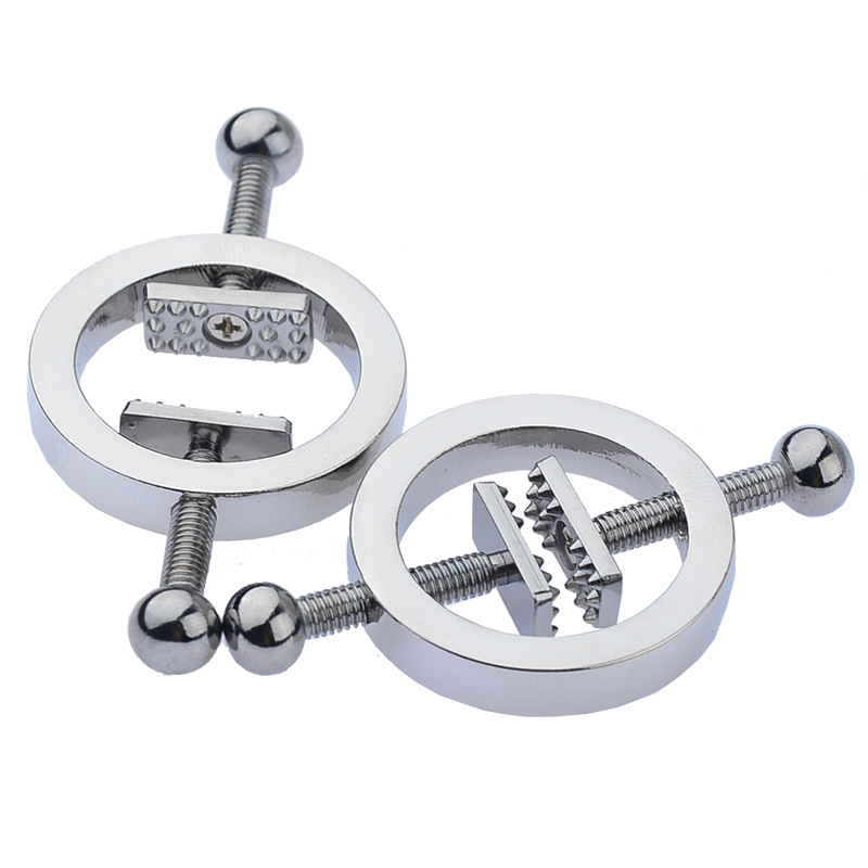 Kinklair Heavy-Duty Screw Nipple Clamps _ Silver Stainless Steel