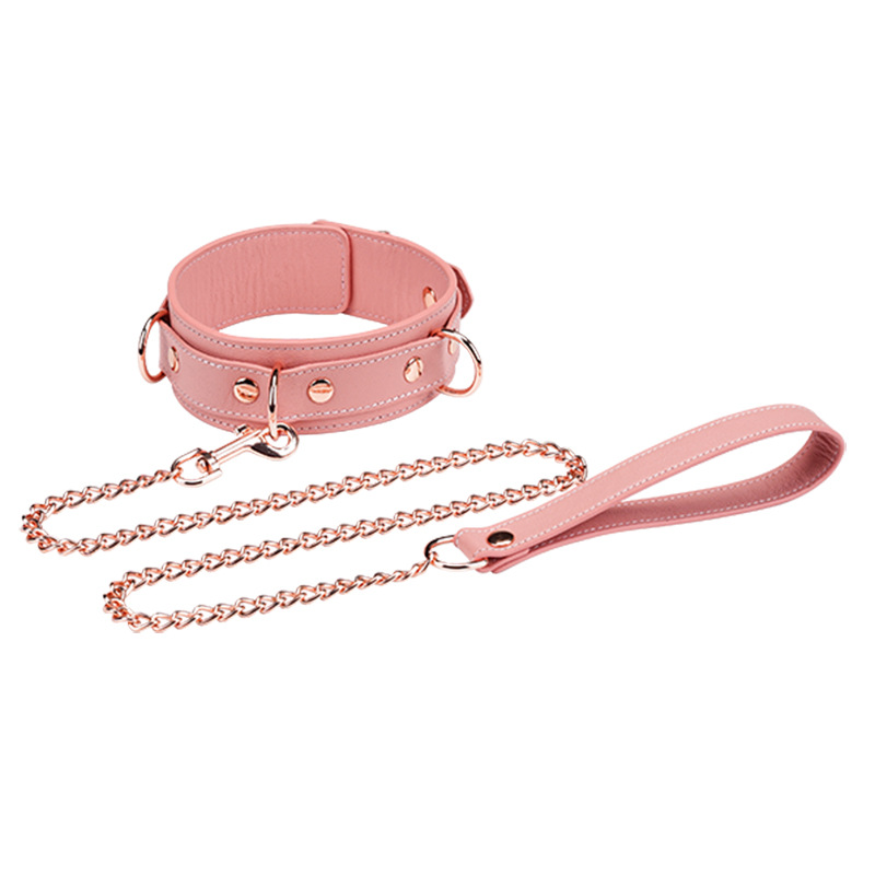 Kinklair _ BeKinky Blush Leather Collar with Leash