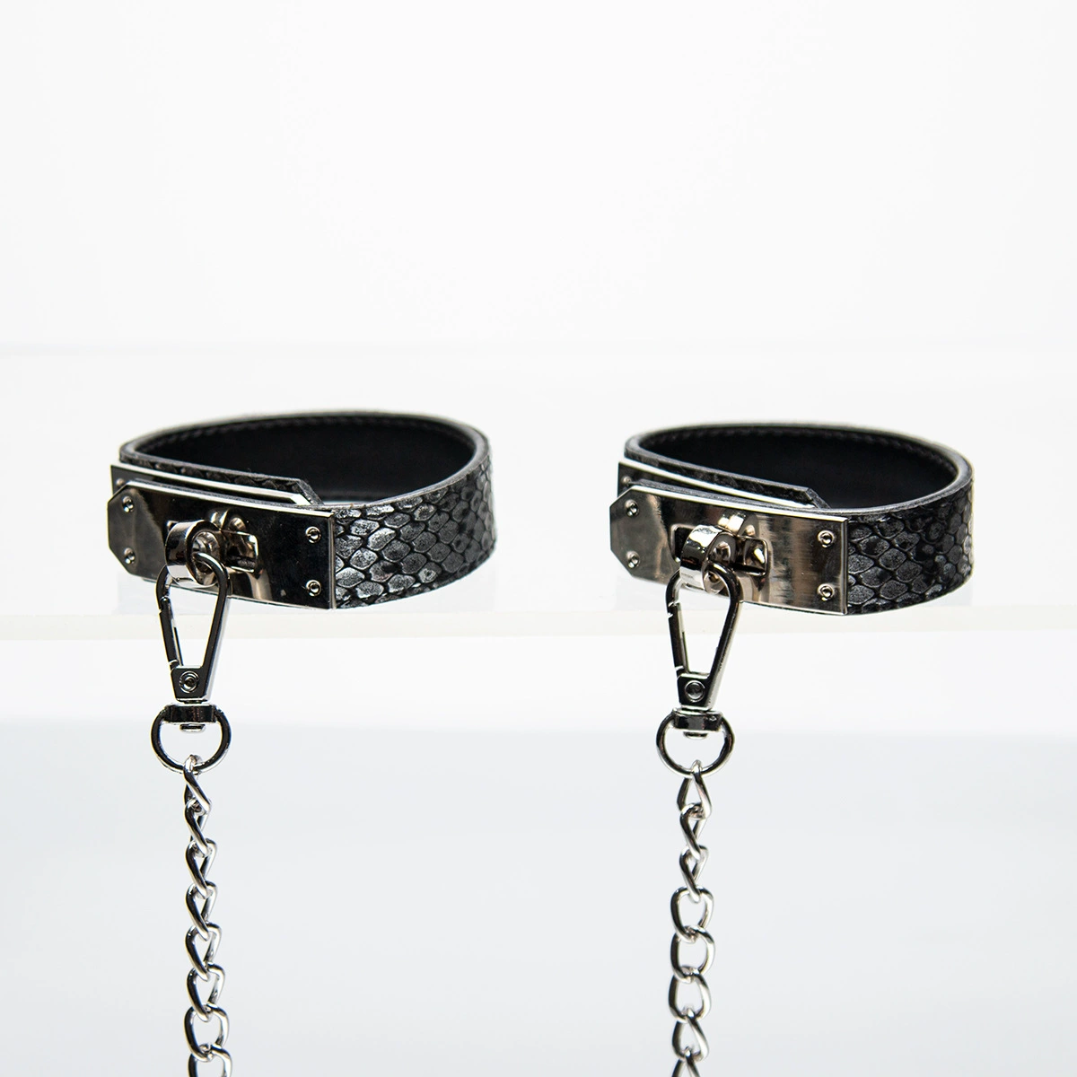 Obsidian Luxe Restraint Cuffs _ Exotic Bondage Elegance