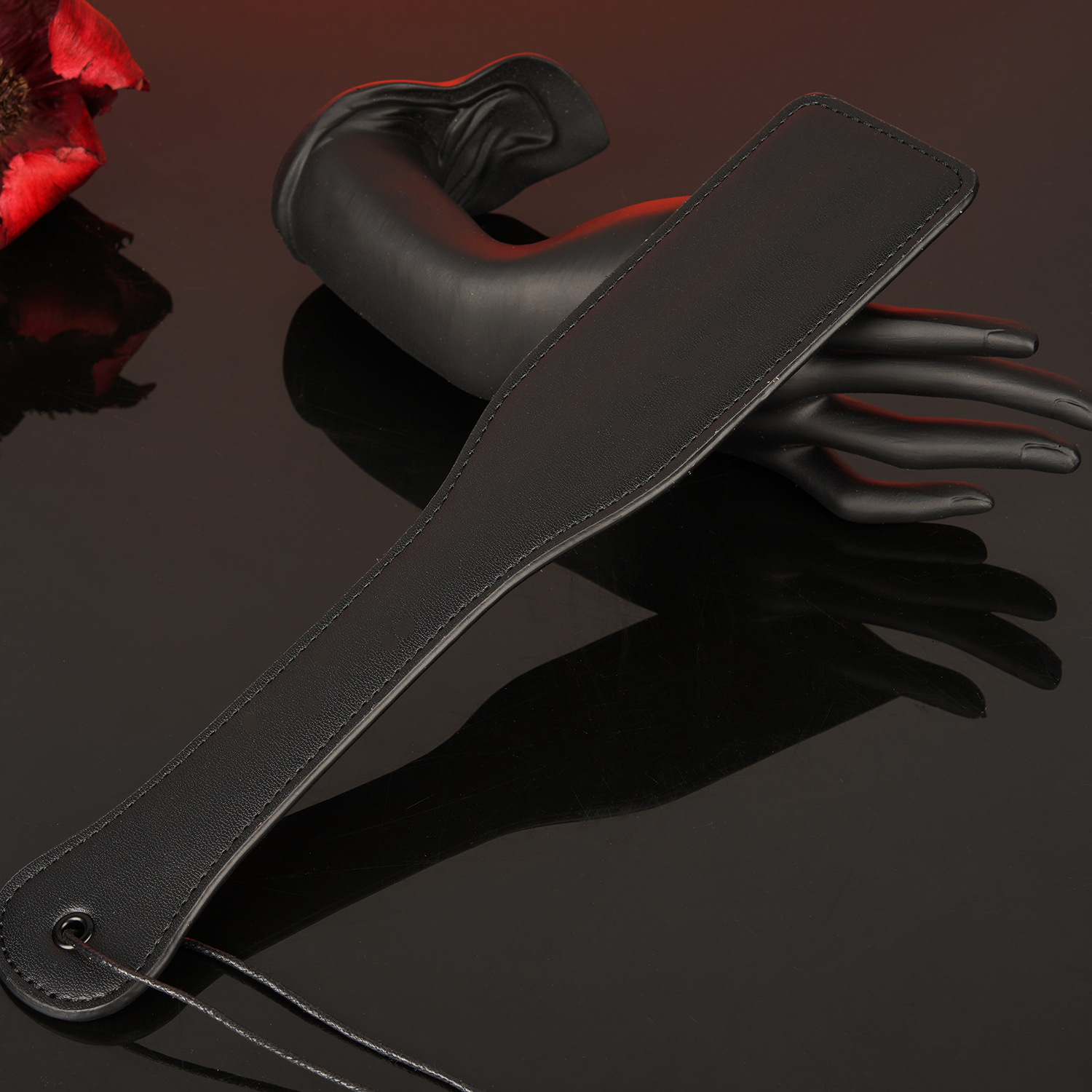 Kinklair _ BeKinky Dual-Tone Leather Spanking Paddle _ Brown & Black, 12.6