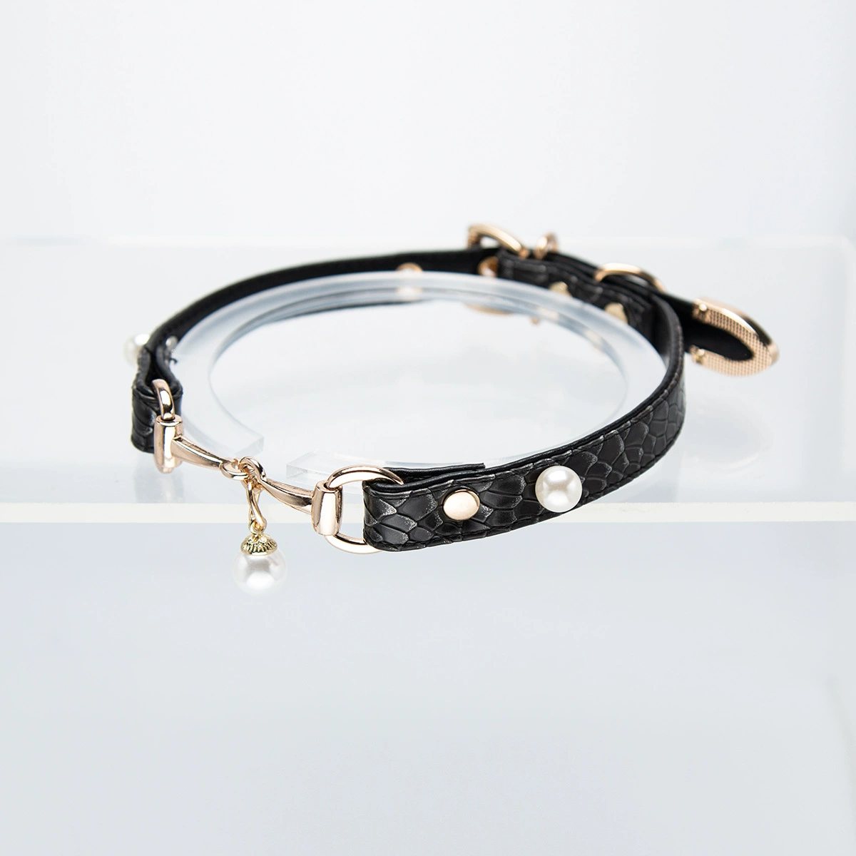 Luxe Serpent Collar _ Faux Snakeskin with Pearl Accents