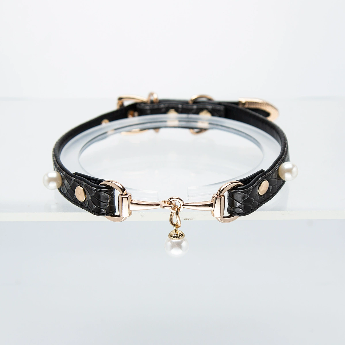 Luxe Serpent Collar _ Faux Snakeskin with Pearl Accents