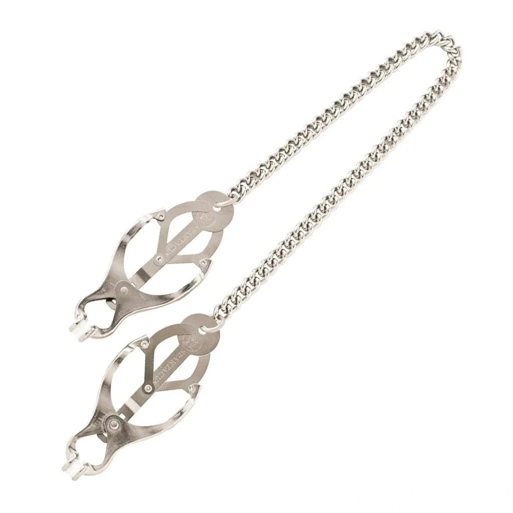 Kinklair Japanese Triple-Leaf Butterfly Nipple Clamps _ Silver / Black