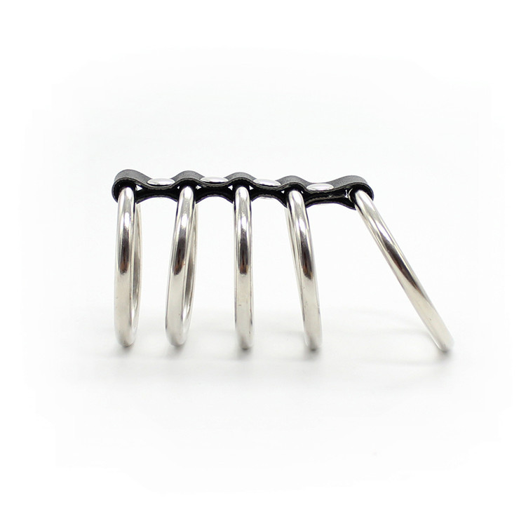 Kinklair Leather 5-Ring Male Chastity Cock Cage