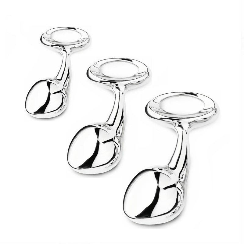 Kinklair Stainless Steel Ring-Handled Anal Plug (Prostate Stimulating)