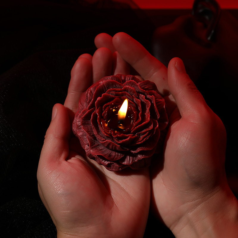 Kinklair Deep Red Peony Drip Candle – 45°C Ylang Ylang Scented Soy Wax for Wax Play