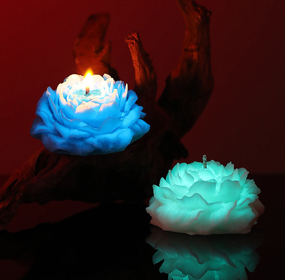 Kinklair Glow-in-the-Dark Peony Drip Candle – 45°C Ylang Ylang Scented Soy Wax