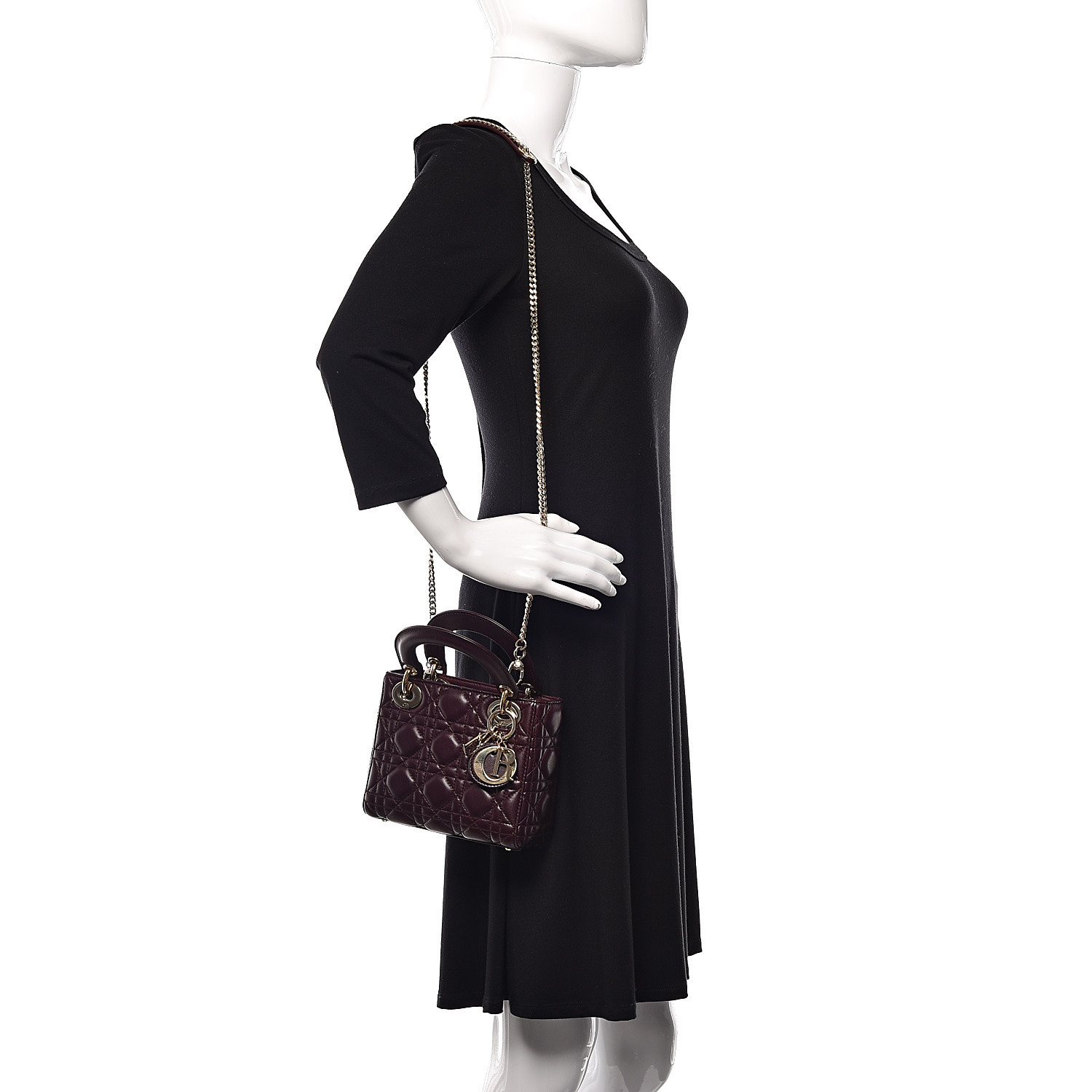 Lambskin Cannage Mini Lady Dior Plum