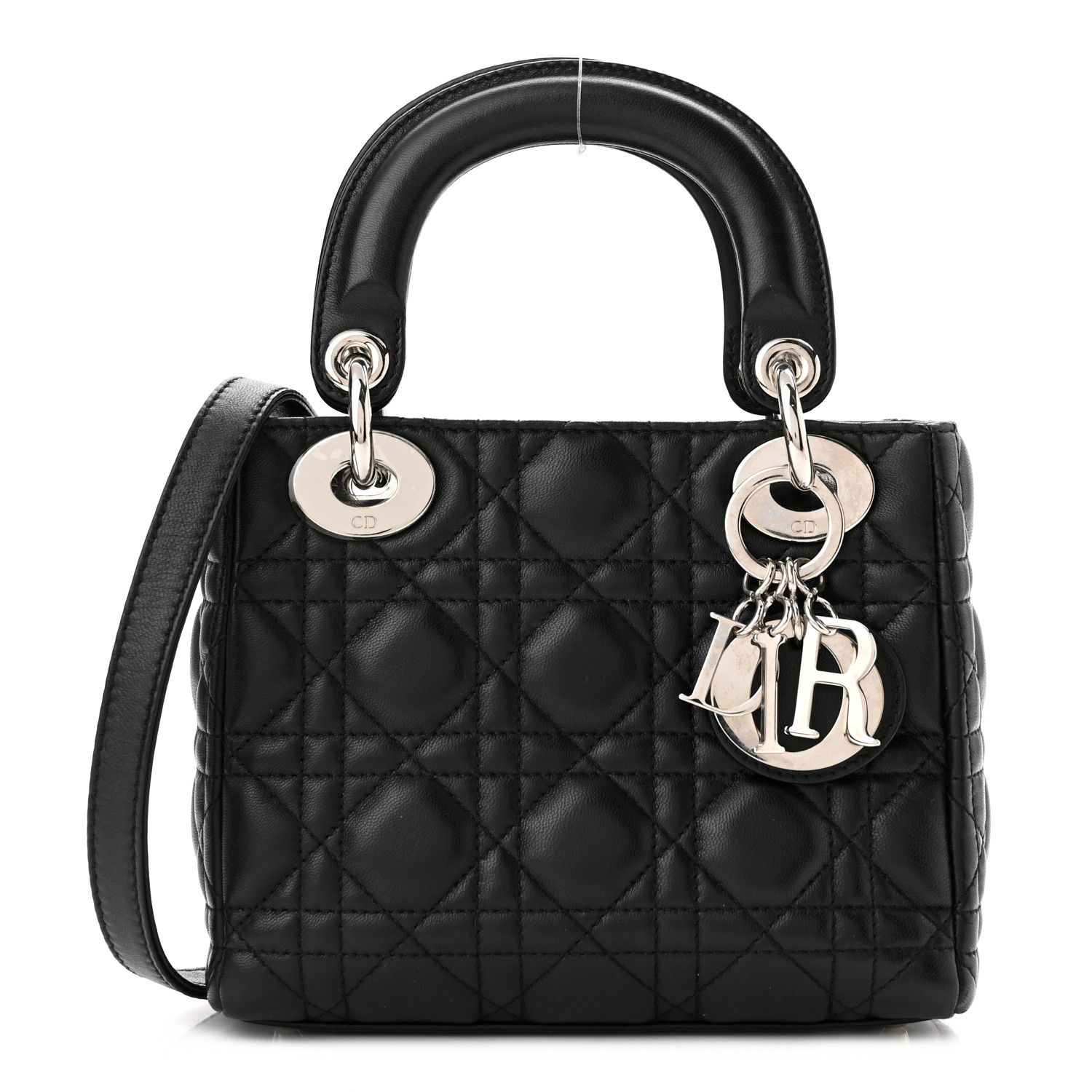 Lambskin Cannage Mini Lady Dior Black(6.5 x 6 x 3 in)