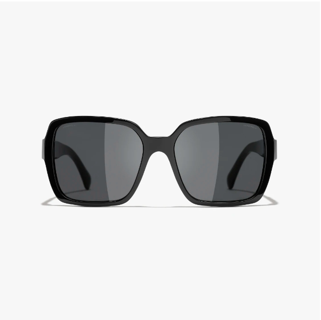 CHANEL-SQUARE SUNGLASSES Acetate Black