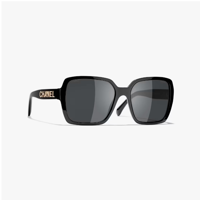 CHANEL-SQUARE SUNGLASSES Acetate Black