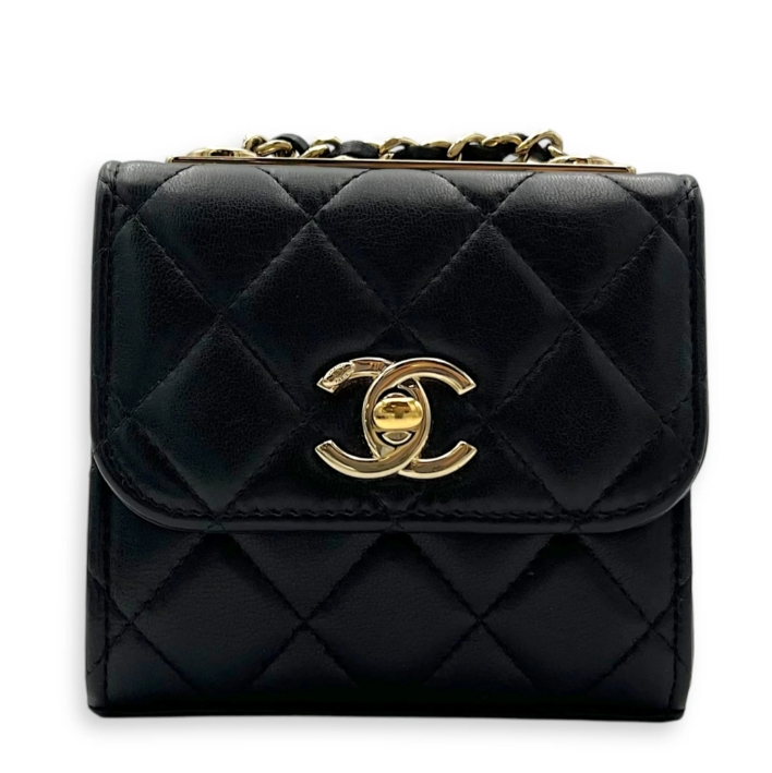 Chanel CC Crossbody Bag Black in Lambskin, Gold hardware
