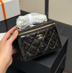 Chanel Classic Small Vanity in White Caviar and LGHW