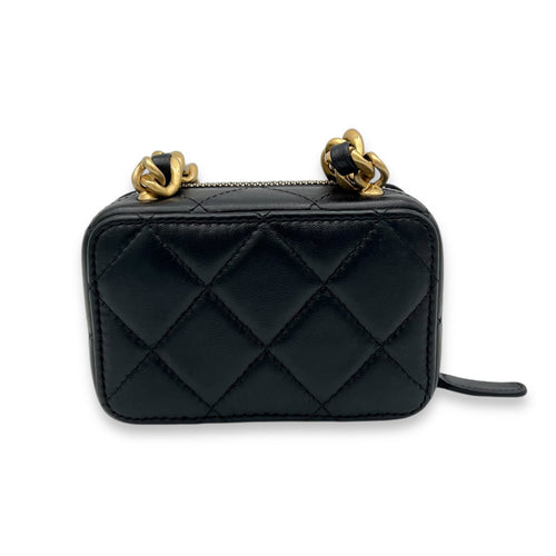 Chanel CC Crossbody Bag Black in Lambskin, Gold hardware