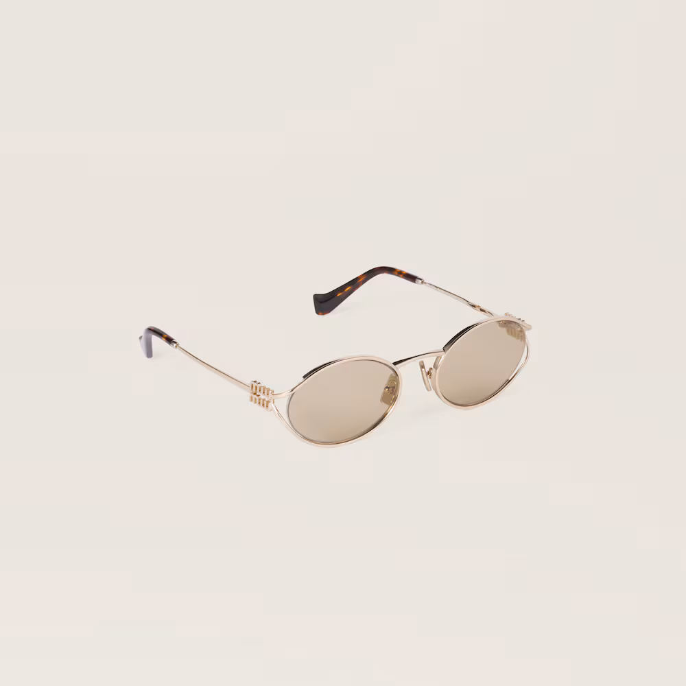 FROM THE RUNWAY Miu Miu Logo sunglasses- Camomile Lenses