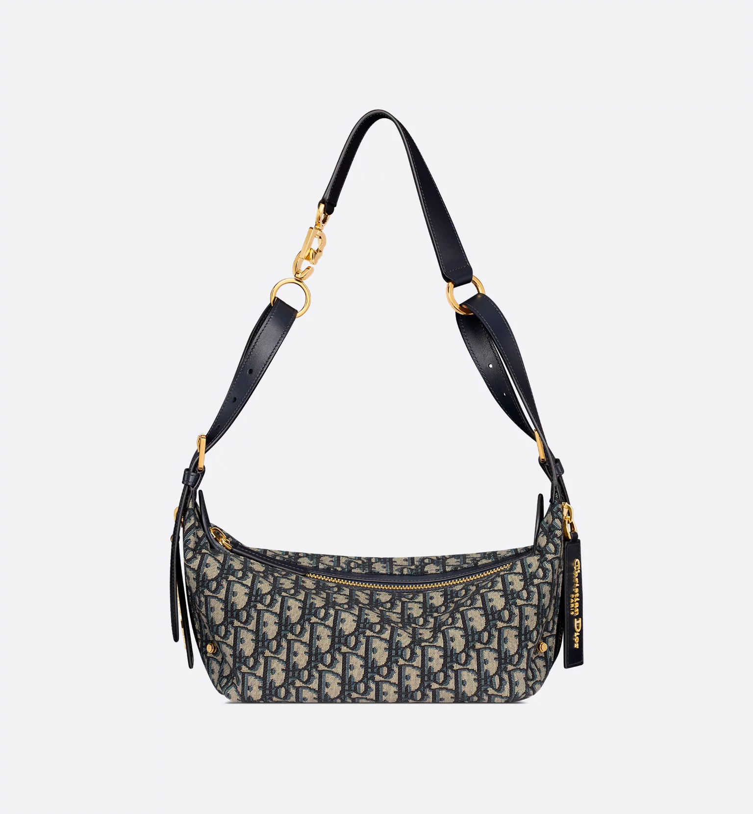 DIOR Small D-Journey Bag-Blue Dior Oblique Jacquard