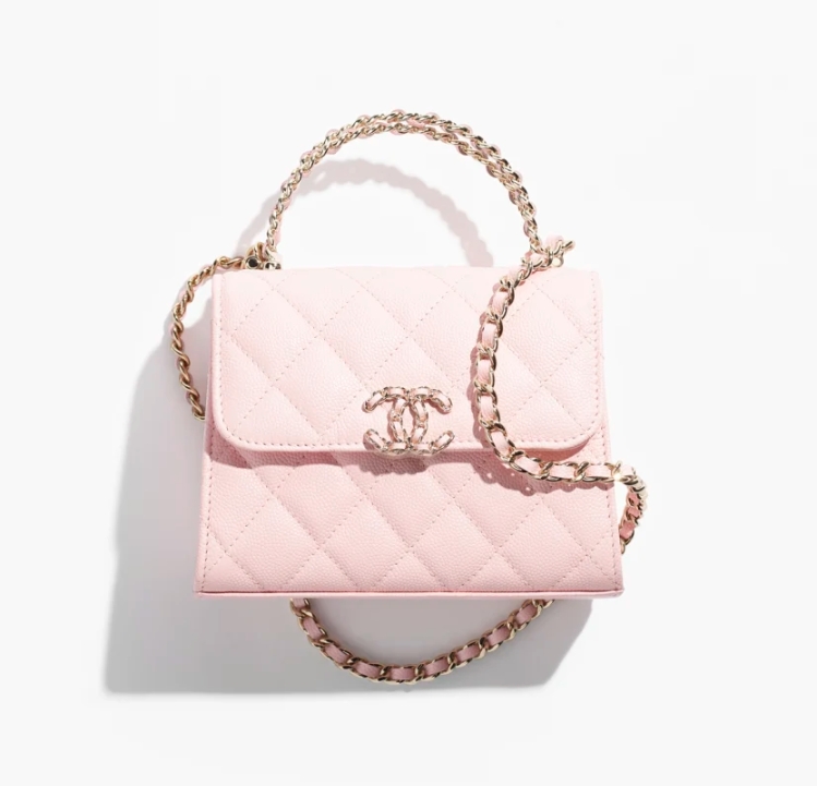 CHANEL Clutch With Chain-Light Pink