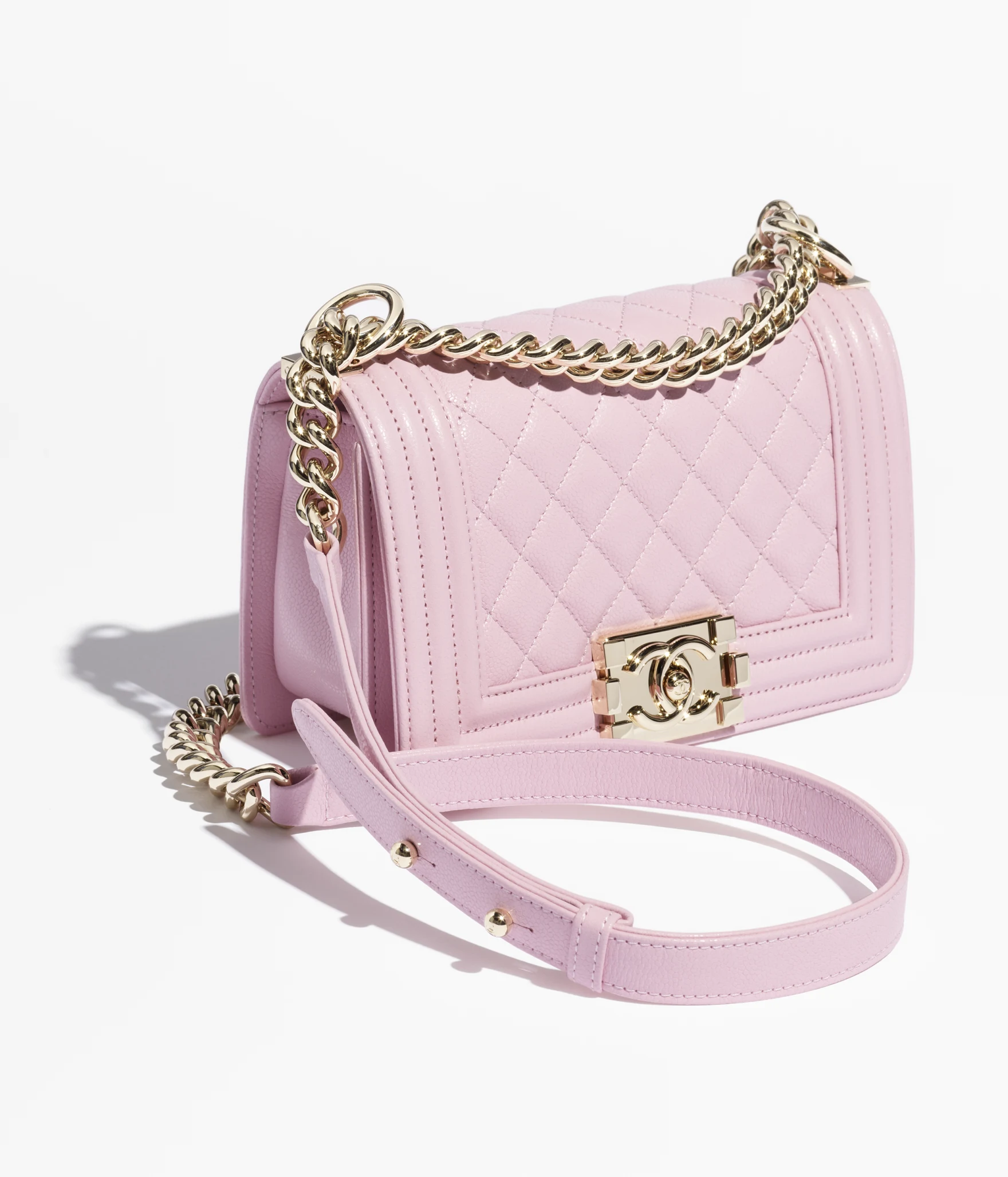 CHANEL Small BOY CHANEL Handbag-Light Pink