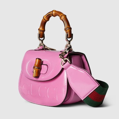 Gucci Bamboo 1947 mini bag Variation pink patent leather