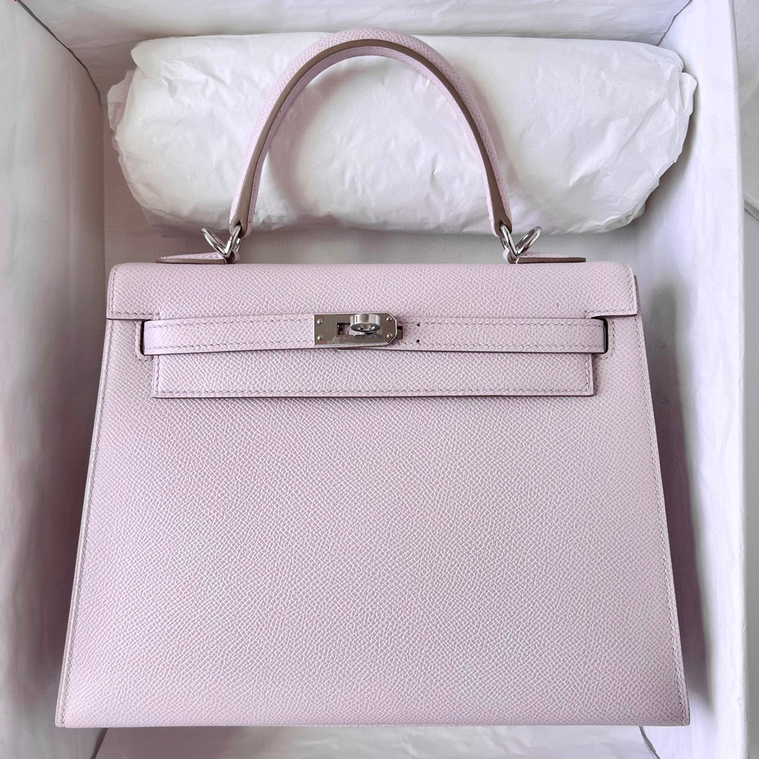Hermès Epsom Kelly Sellier 25 Mauve Pale