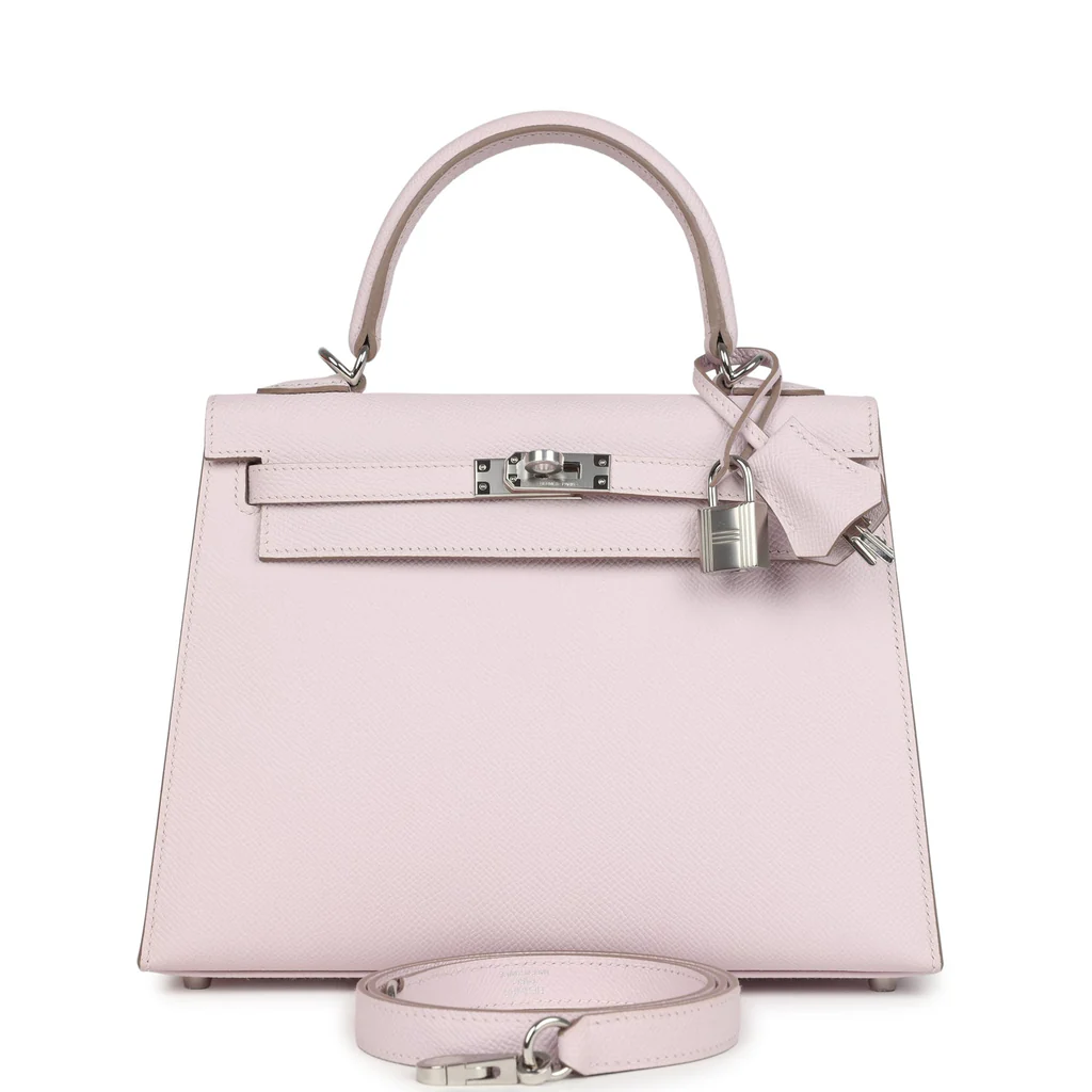 Hermès Epsom Kelly Sellier 25 Mauve Pale