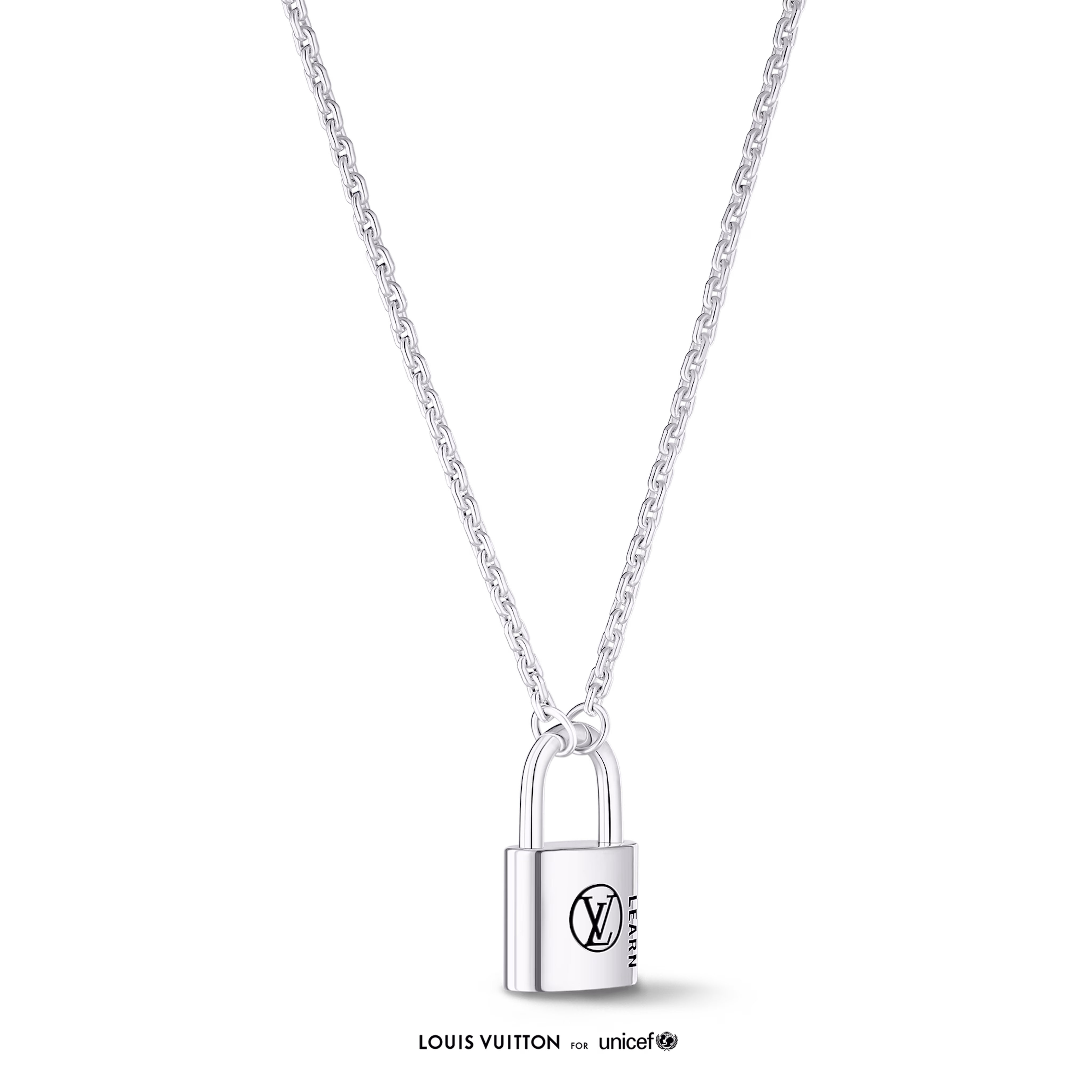 LV Silver Lockit Pendant, Sterling Silver Black Laquered Q03273