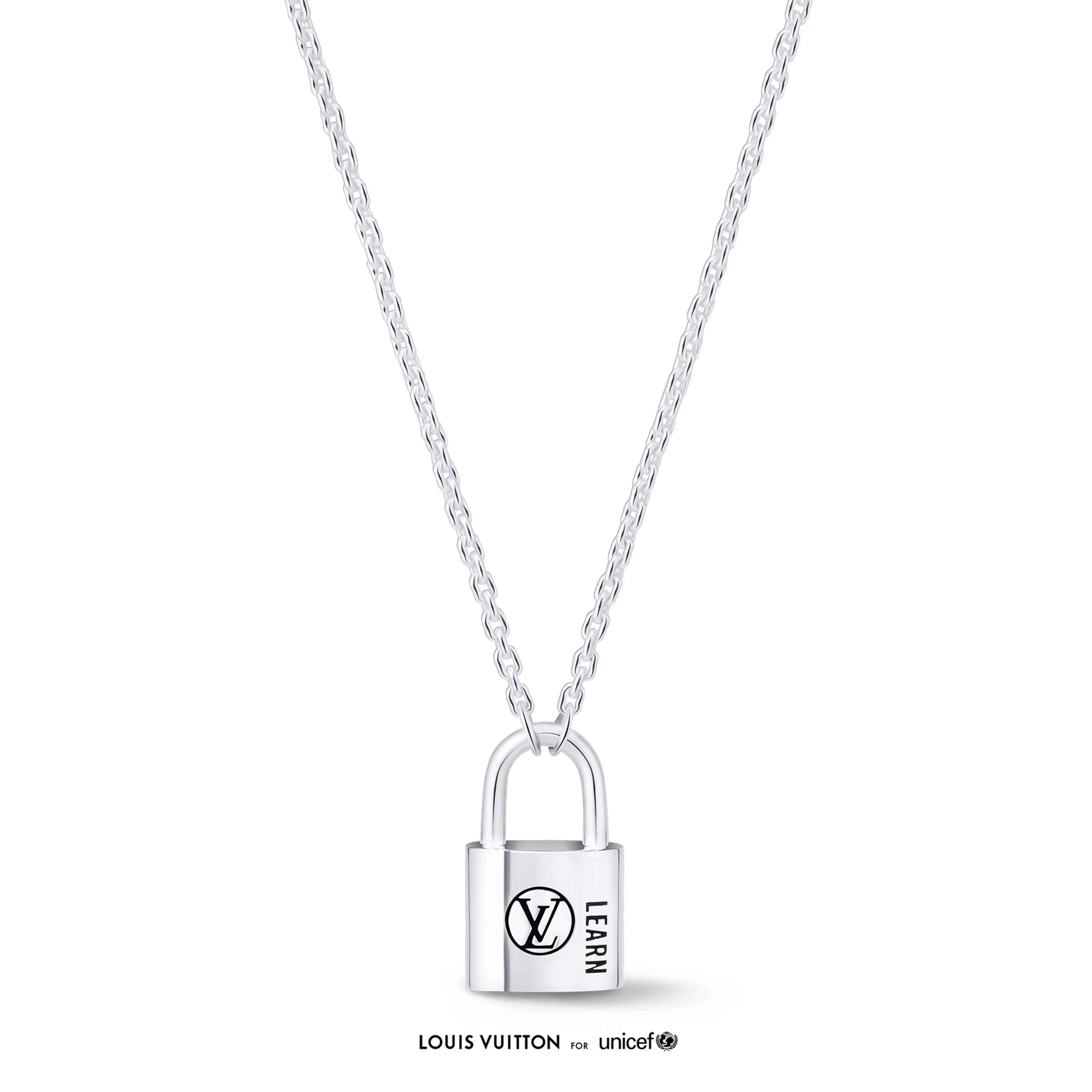 LV Silver Lockit Pendant, Sterling Silver Black Laquered Q03273