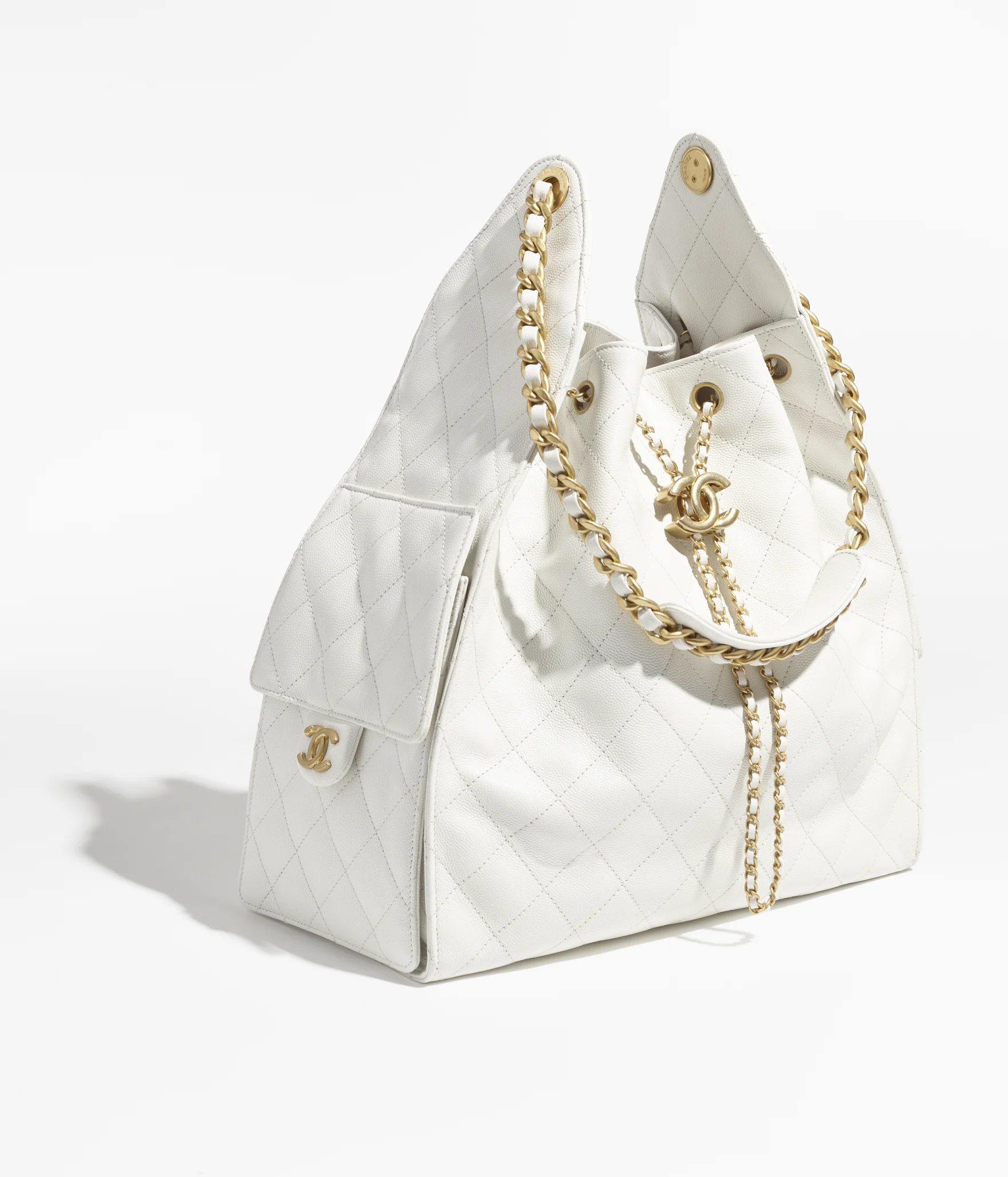 CHANEL 25 Medium Handbag-White