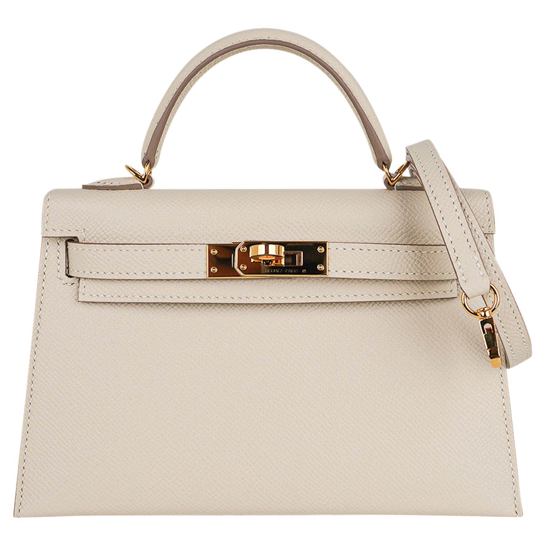 Kelly 18 Mini Sellier Bag Craie Epsom Leather Gold Hardware