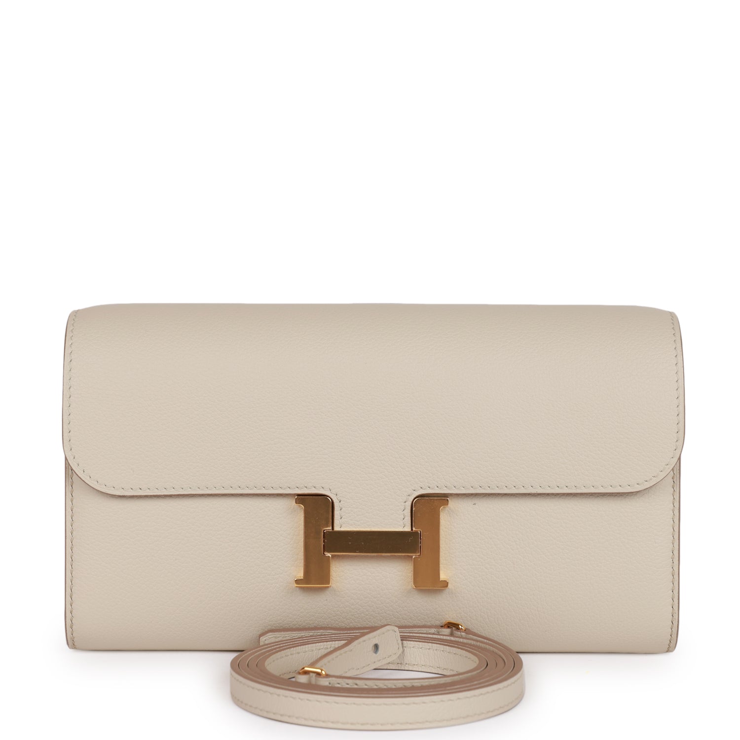 Herm��s Constance Wallet To Go Beton Evercolor Gold Hardware