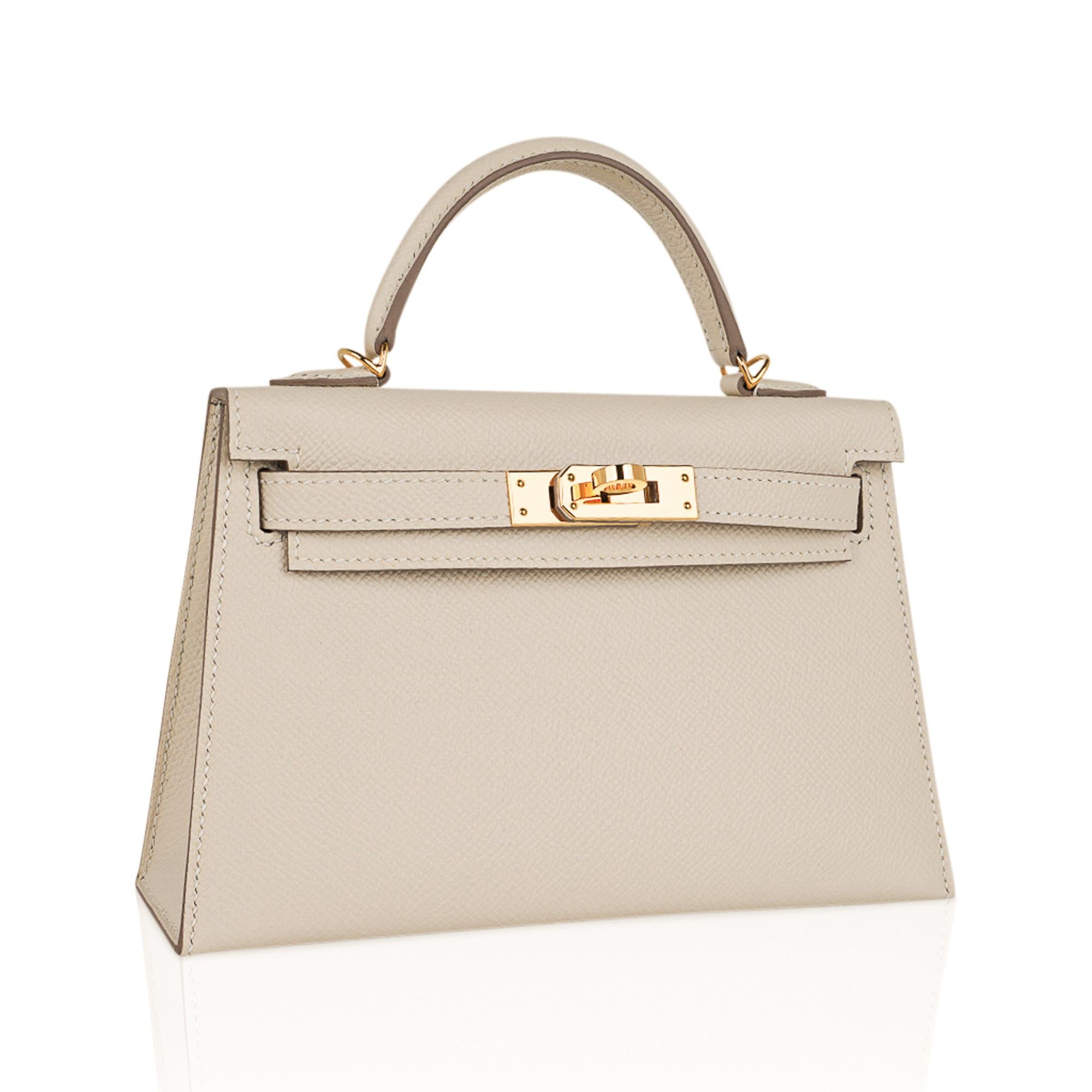 Kelly 18 Mini Sellier Bag Craie Epsom Leather Gold Hardware