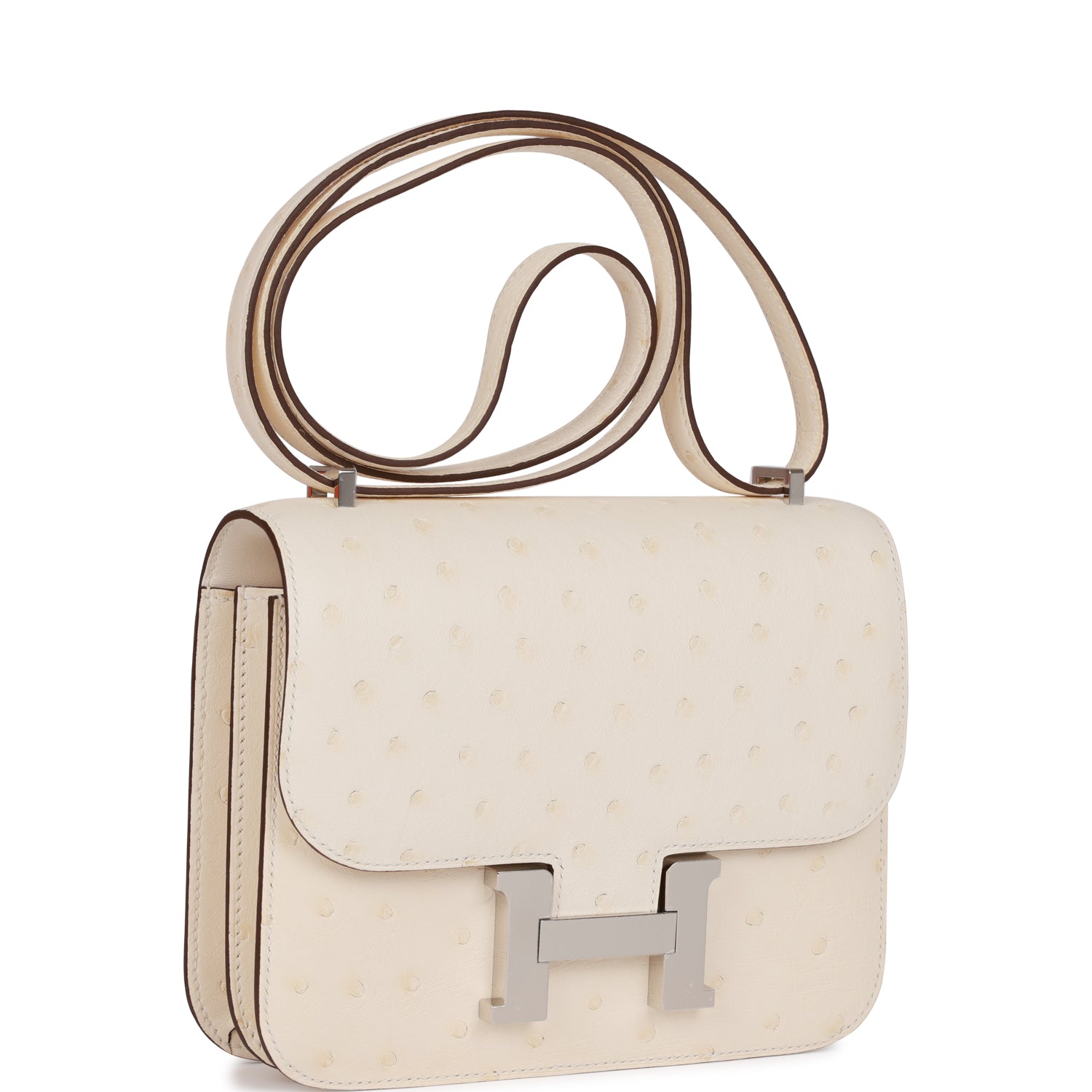 Herm��s Constance 18 Nata Ostrich Palladium Hardware