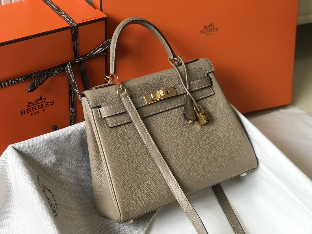 Hermes Kelly 28 Etoupe Togo Bag For Women, Women��s Handbags, Shoulder Bags 11in/28cm