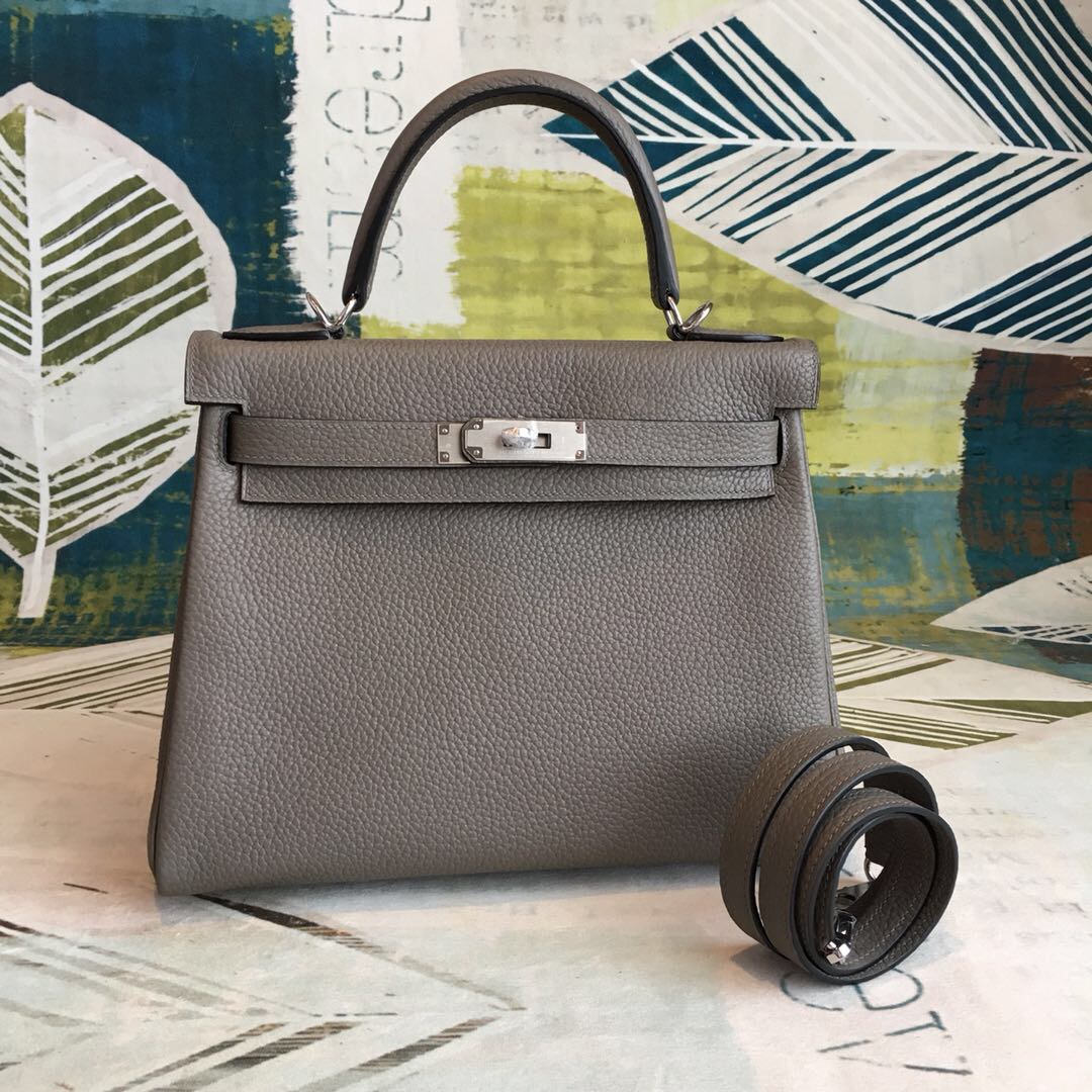 Hermes Kelly 28 Asphalte Color Bag For Women, Women��s Handbags, Shoulder Bags 11in/28cm