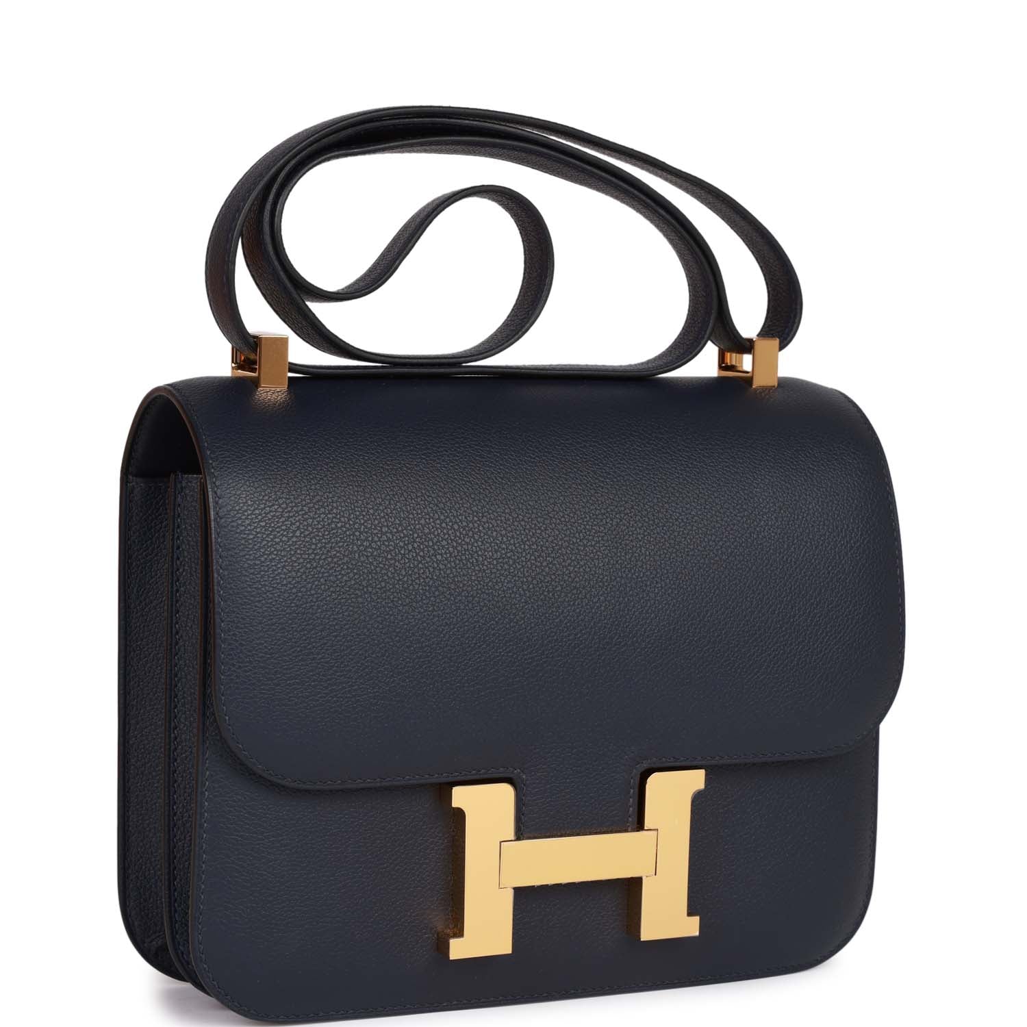 Herm��s Constance 24 Bleu Nuit Evercolor Gold Hardware