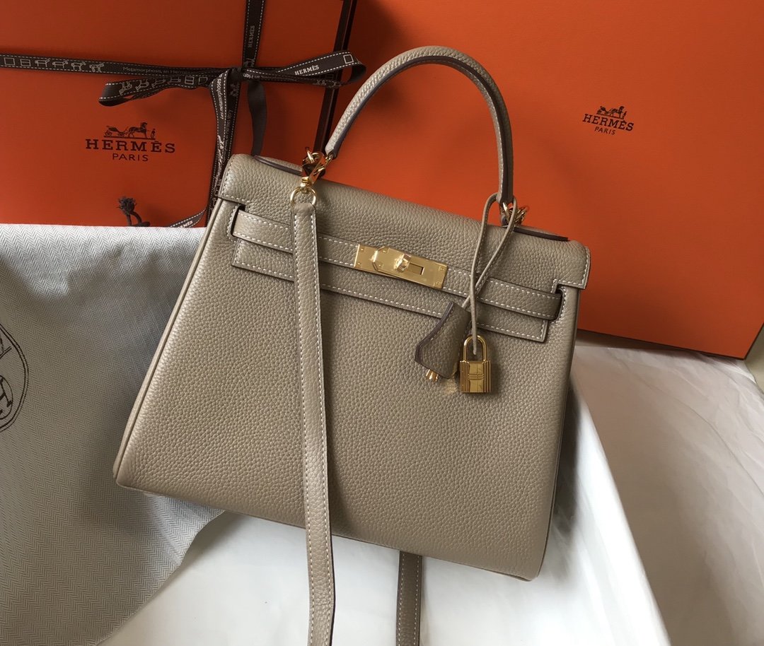 Hermes Kelly 28 Etoupe Togo Bag For Women, Women��s Handbags, Shoulder Bags 11in/28cm
