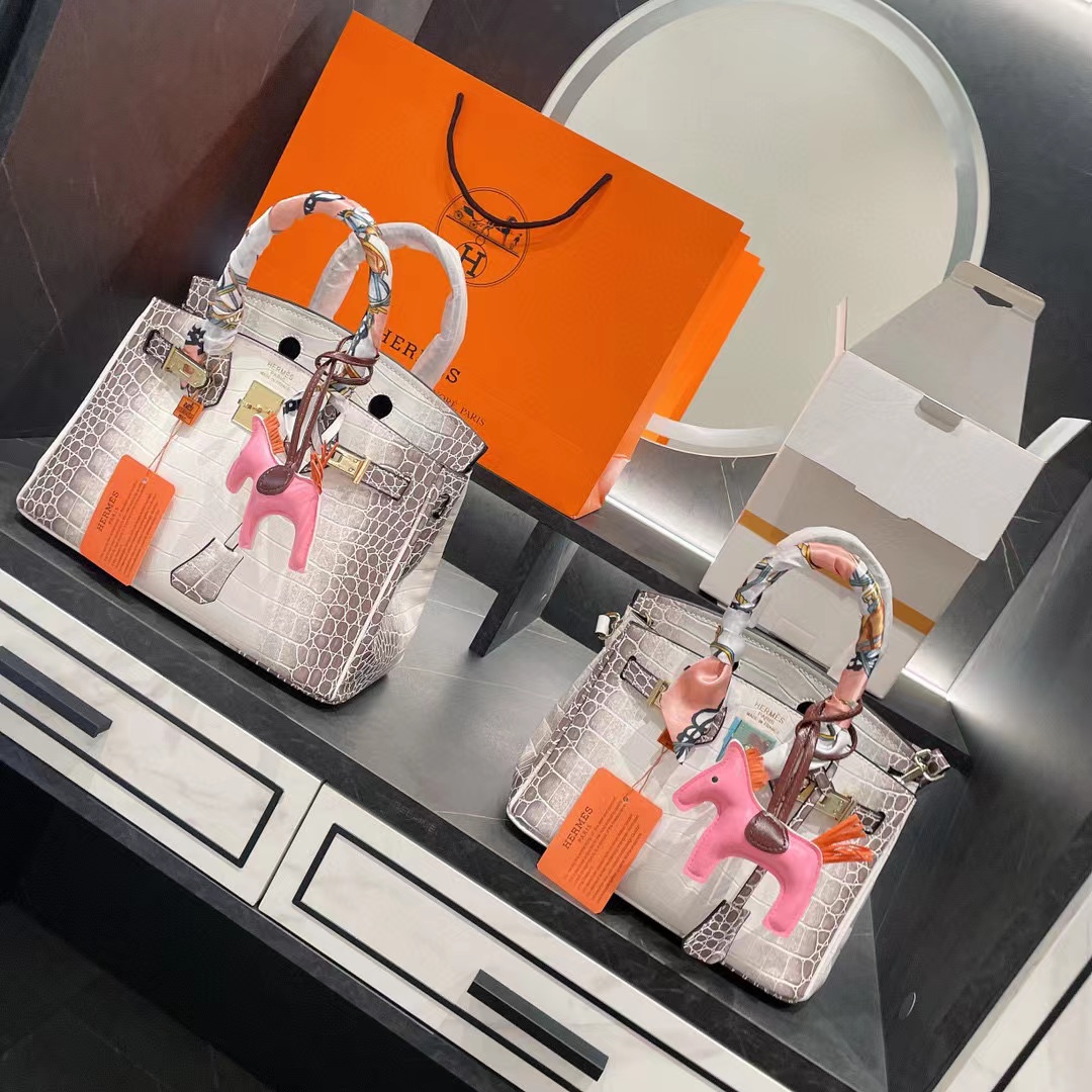 Hermes Birkin 30 Bag Himalaya Blanc Crocodile Gold Hardware