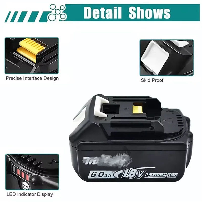 BL1860 Rechargeable Battery 18V 6000mAh Lithium-ion Suitable for Makita 18V Battery Makita Model Battery
