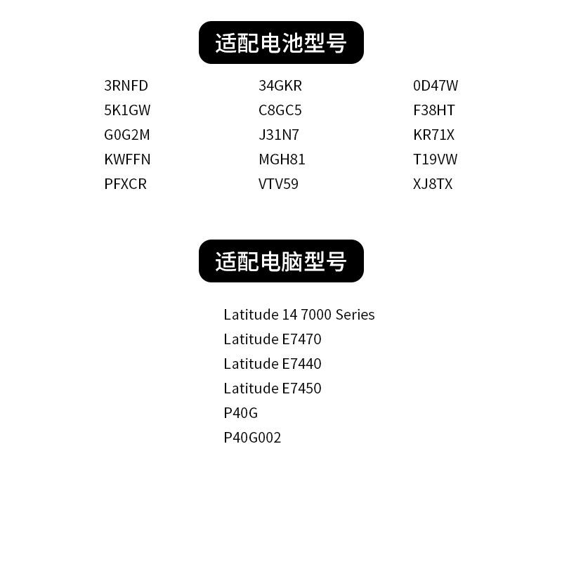 Compatible Dell 3RNFD E7440 E7450 3RNFD 34GKR F38HT PFXCR Laptop Battery