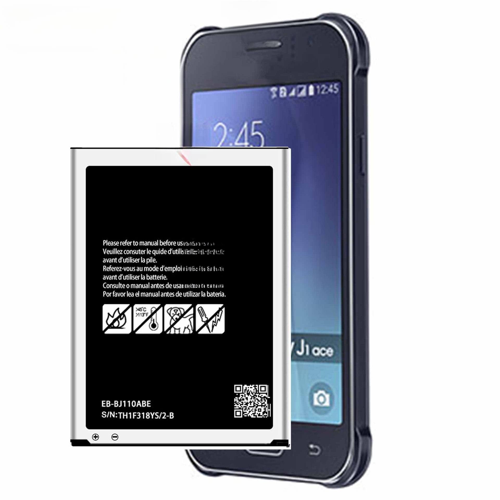 Compatible with Samsung J1 Ace/Duos External EB-BJ110ABE Battery